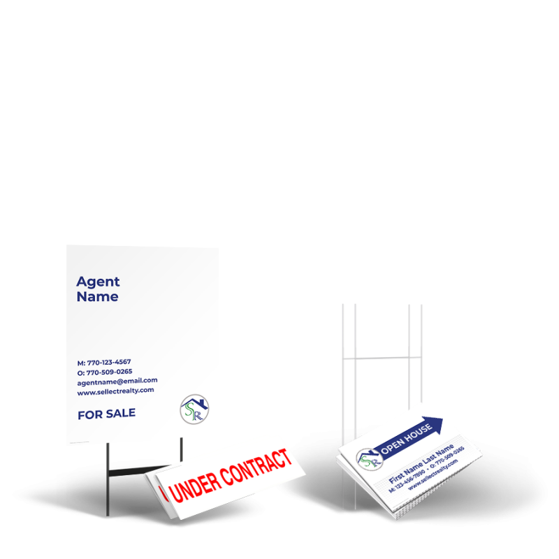 Sellect Realty Starter Package: 24x30 Yard Sign, Directionals, Stands, Clip-Ons