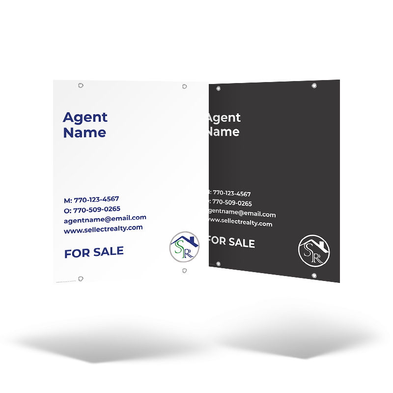 24x30 Two-Sided Styrene/Aluminum Hanging Panel w/ Grommets for Sellect Realty