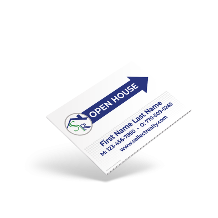 18"X12" TWO SIDED CUSTOM PRINTED COROPLAST SIGN PANEL for Sellect Realty