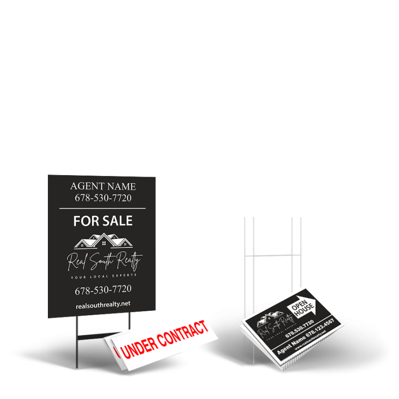 Real South Realty Starter Package: 24x30 Yard Sign, Directionals, Stands, Clip-Ons