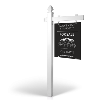 5' Easy Arm Post with 24"x30" Two-Sided Hanging Panels:Styrene,Reflective,Aluminum for Real South Realty
