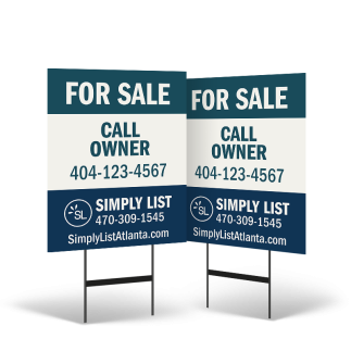 24"x30" Two-Sided Styrene/Reflective Yard Sign on Black Powder-Coated Stand for Simply List