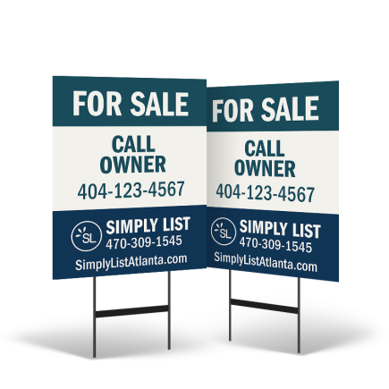 24"x30" Two-Sided Styrene/Reflective Yard Sign on Black Powder-Coated Stand for Simply List