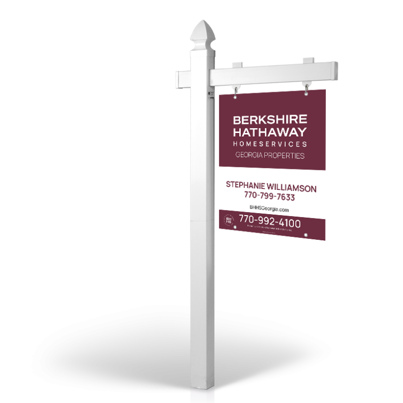 5' Easy Arm Post with 24"x30" Two-Sided Hanging Panels:Styrene,Reflective,Aluminum for BHHS Georgia Properties