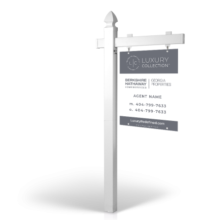 6' Easy Arm Post with 24"x30" Two-Sided Hanging Panels: Styrene, Aluminum, & Reflective Options for BHHS GA PLT