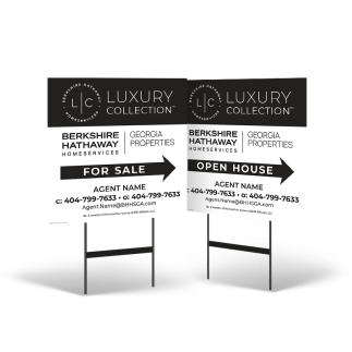 24"x24" Styrene or Reflective Two-Sided Sign on Black Stand for BHHS GA LX