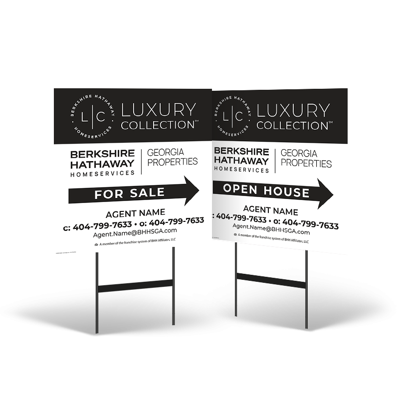 24"x24" Styrene or Reflective Two-Sided Sign on Black Stand for BHHS GA LX 24"x24" Styrene or Reflective Two-Sided Sign on Black Stand for BHHS GA LX