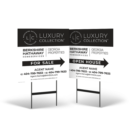 24"x24" Styrene or Reflective Two-Sided Sign on Black Stand for BHHS GA LX
