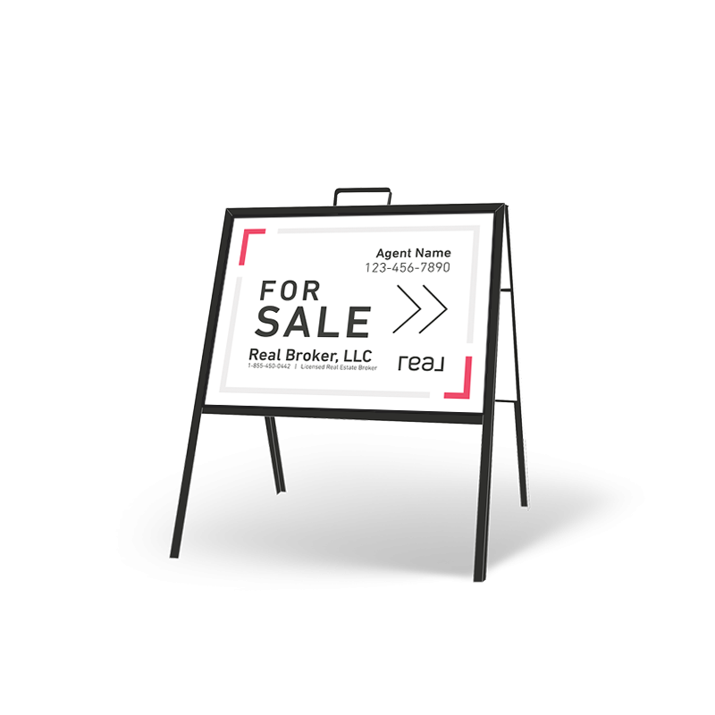 24x18" Folding A-Frame & 2 Custom Styrene Inserts for Realtors 24x18" Folding A-Frame & 2 Custom Styrene Inserts for Realtors