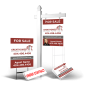Grand Slam Package GreatHomesATL: 6' Post, Two-Sided 24"x30" Panels, Directionals, Stakes, Clip-Ons