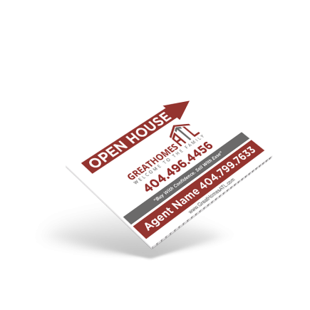 18"X12" TWO SIDED CUSTOM PRINTED COROPLAST SIGN PANEL for GreatHomesATL