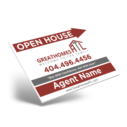 24" X18" ONE OR TWO SIDED CUSTOM COROPLAST SIGN PANEL ForGreatHomesATL
