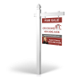 6' Easy Arm Post with 24"x30" Two-Sided Hanging Panels: Styrene, Aluminum, & Reflective Options for Real Estate GreatHomesATL