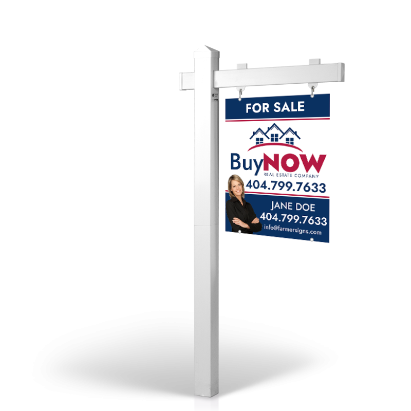 The Allstar 6’ Easy Arm Post with 24"x30" Two-Sided Panels in Styrene & Aluminum, Reflective Options SHOP GENERICS