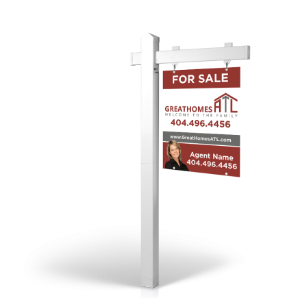 GreatHomesATL: 5' Rookie Easy Arm Post with 24"x30" Two-Sided Panels in Styrene & Aluminum, Reflective Options