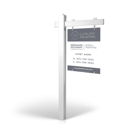 BHHS GA PLT: 5' Rookie Easy Arm Post with 24"x30" Two-Sided Panels in Styrene & Aluminum, Reflective Options