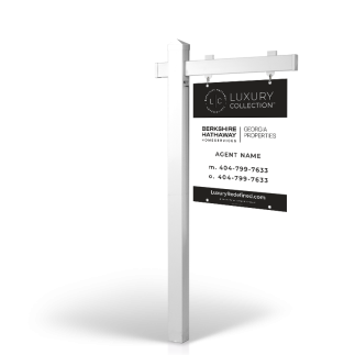BHHS GA LX: 5' Rookie Easy Arm Post with 24"x30" Two-Sided Panels in Styrene & Aluminum, Reflective Options