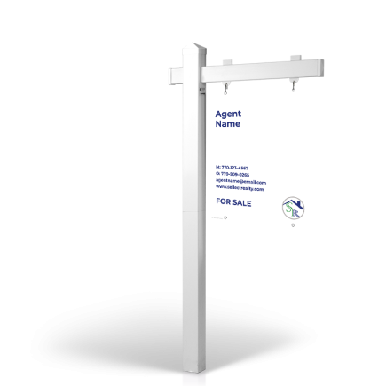 Sellect Realty: 5' Rookie Easy Arm Post with 24"x30" Two-Sided Panels in Styrene & Aluminum, Reflective Options