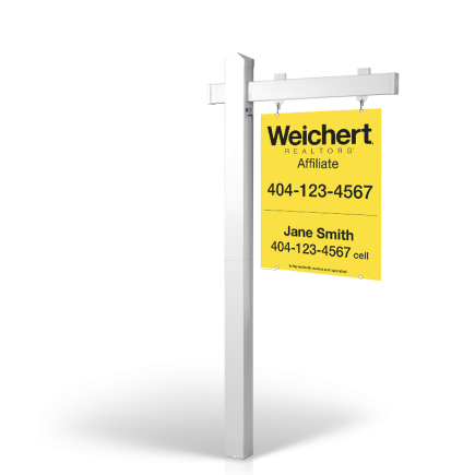 Weichert Affiliate: 5' Rookie Easy Arm Post with 24"x30" Two-Sided Panels in Styrene & Aluminum, Reflective Options