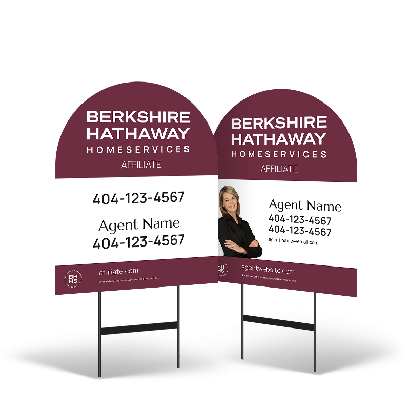 BHHS Affiliate 24x30 2-Sided Yard Sign: Standard & Reflective on Black Stand DOME BHHS Affiliate 24x30 2-Sided Yard Sign: Standard & Reflective on Black Stand DOME
