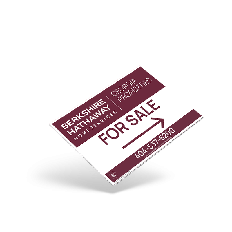 BHHS GEORGIA PROPERTIES 18 X 12 CUSTOM COROPLAST SIGN PANEL