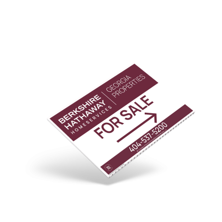 BHHS GEORGIA PROPERTIES 18 X 12 CUSTOM COROPLAST SIGN PANEL