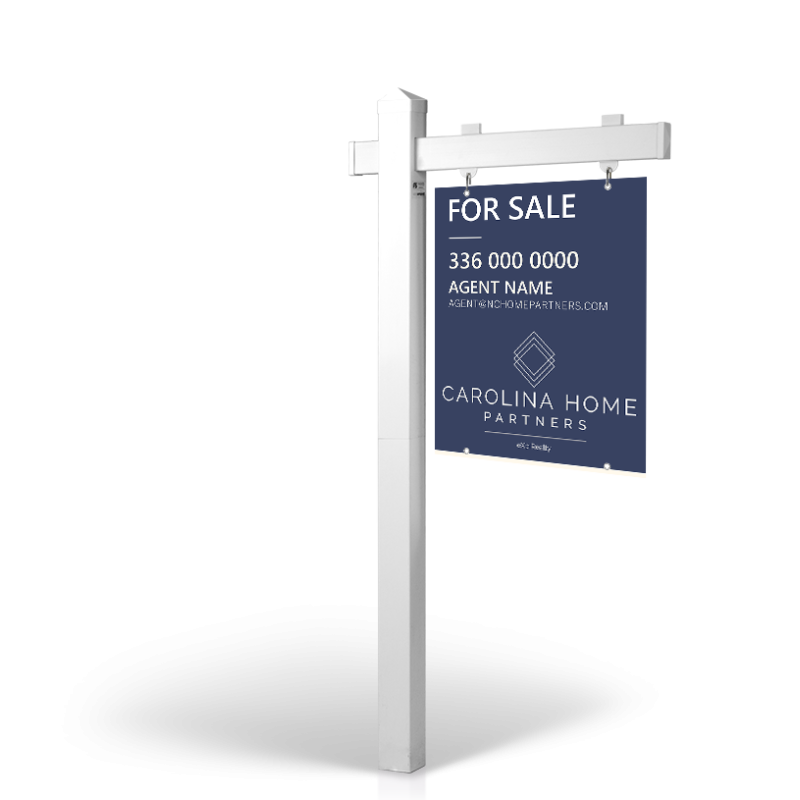 Carolina Home Partners: 5' Rookie Easy Arm Post with 24"x30" Two-Sided Panels in Styrene & Aluminum, Reflective Options Carolina Home Partners: 5' Rookie Easy Arm Post with 24"x30" Two-Sided Panels in Styrene & Aluminum, Reflective Options