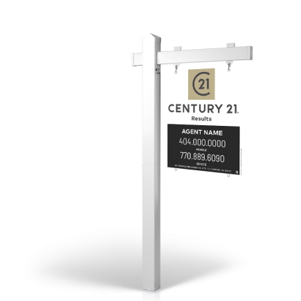 Century 21Results: 5' Rookie Easy Arm Post with 24"x30" Two-Sided Panels in Styrene & Aluminum, Reflective Options