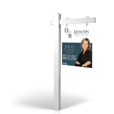 Dowtin Realty & Co: 5' Rookie Easy Arm Post with 24"x30" Two-Sided Panels in Styrene & Aluminum, Reflective Options