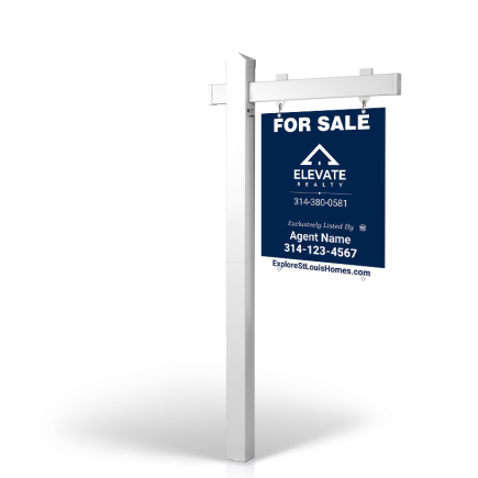 Elevate Realty: 5' Rookie Easy Arm Post with 24"x30" Two-Sided Panels in Styrene & Aluminum, Reflective Options