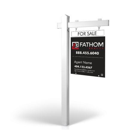 Fathom Realty: 5' Rookie Easy Arm Post with 24"x30" Two-Sided Panels in Styrene & Aluminum, Reflective Options