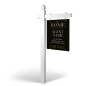 Home Real Estate: 6' Easy Arm Post with 24"x30" Two-Sided Hanging Panels: Styrene, Aluminum, & Reflective Options