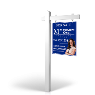 Maximum One: 5' Rookie Easy Arm Post with 24"x30" Two-Sided Panels in Styrene & Aluminum, Reflective Options