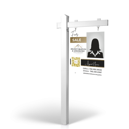 Sharon Barnes & Associates: 5' Rookie Easy Arm Post with 24"x30" Two-Sided Panels in Styrene & Aluminum, Reflective Options