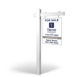 Trend atlanta realty: 5'Rookie Easy Arm Post with 24"x30" Two-Sided Panels in Styrene&Aluminum,Reflective Options