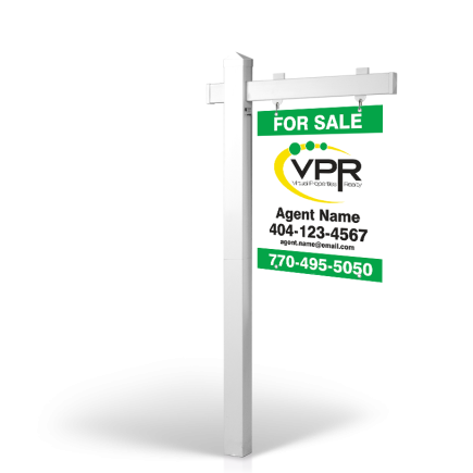 The Allstar 6’ Easy Arm Post with 24"x30" Two-Sided Panels in Styrene & Aluminum, Reflective Options Virtual Properties Realty