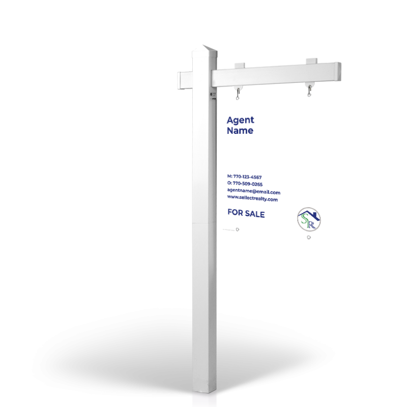 The Allstar 6’ Easy Arm Post with 24"x30" Two-Sided Panels in Styrene & Aluminum, Reflective Options Sellect Realty