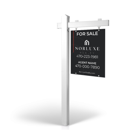 The Allstar 6’ Easy Arm Post with 24"x30" Two-Sided Panels in Styrene & Aluminum, Reflective Options Norluxe Realty
