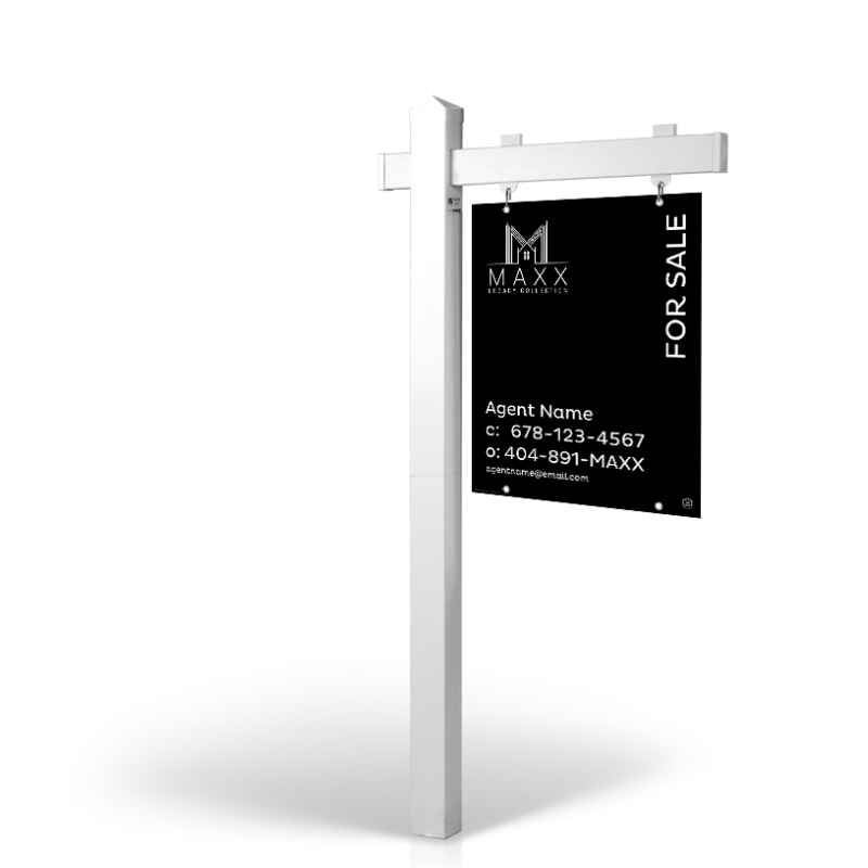 The Allstar 6’ Easy Arm Post with 24"x30" Two-Sided Panels in Styrene & Aluminum, Reflective Options Maxx Legacy Collection