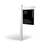 The Allstar 6’ Easy Arm Post with 24"x30" Two-Sided Panels in Styrene & Aluminum, Reflective Options Maxx Legacy Collection