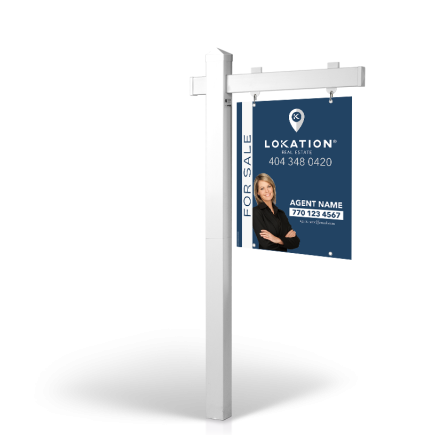 The Allstar 6’ Easy Arm Post with 24"x30" Two-Sided Panels in Styrene & Aluminum, Reflective Options Lokation RE