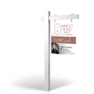 The Allstar 6’ Easy Arm Post with 24"x30" Two-Sided Panels in Styrene & Aluminum, Reflective Options Indigo Road Realty