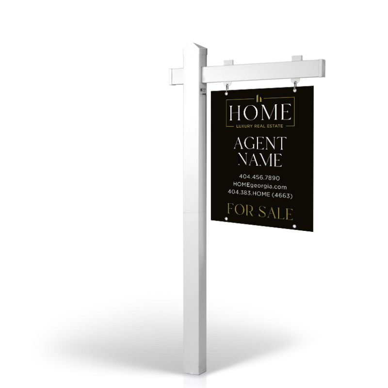 The Allstar 6’ Easy Arm Post with 24"x30" Two-Sided Panels in Styrene & Aluminum, Reflective Options Home Real Estate