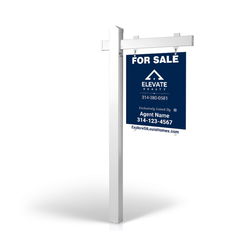 The Allstar 6’ Easy Arm Post with 24"x30" Two-Sided Panels in Styrene & Aluminum, Reflective Options Elevate Realty