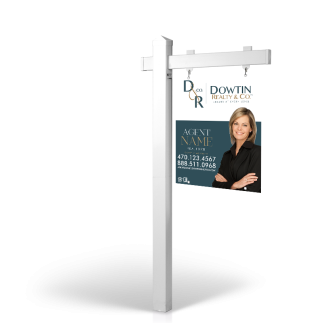 The Allstar 6’ Easy Arm Post with 24"x30" Two-Sided Panels in Styrene & Aluminum, Reflective Options Dowtin Realty & Co