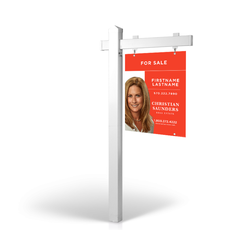 The Allstar 6’ Easy Arm Post with 24"x30" Two-Sided Panels in Styrene & Aluminum, Reflective Options Christian Saunders