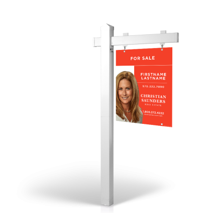 The Allstar 6’ Easy Arm Post with 24"x30" Two-Sided Panels in Styrene & Aluminum, Reflective Options Christian Saunders