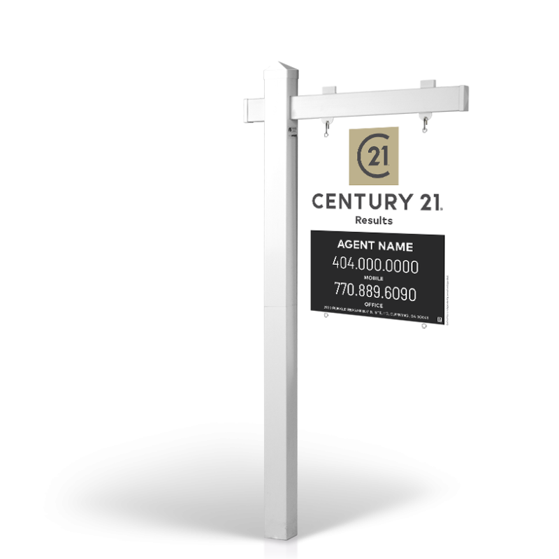 The Allstar 6’ Easy Arm Post with 24"x30" Two-Sided Panels in Styrene & Aluminum, Reflective Options Century 21 Results