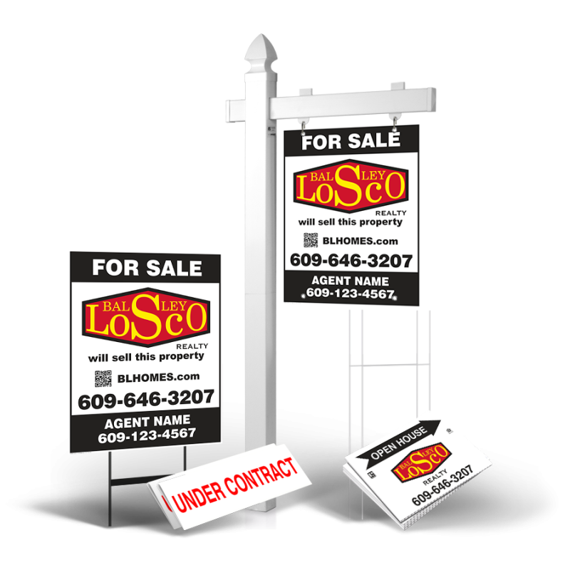 Grand Slam Package Balsley Losco: 6' Post, Two-Sided 24"x30" Panels, Directionals, Stakes, Clip-Ons