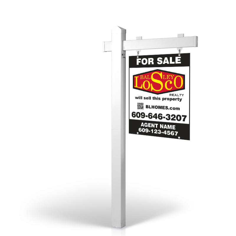 5' Rookie Easy Arm Post with 24"x30" Styrene Hanging Panel, Balsley Losco